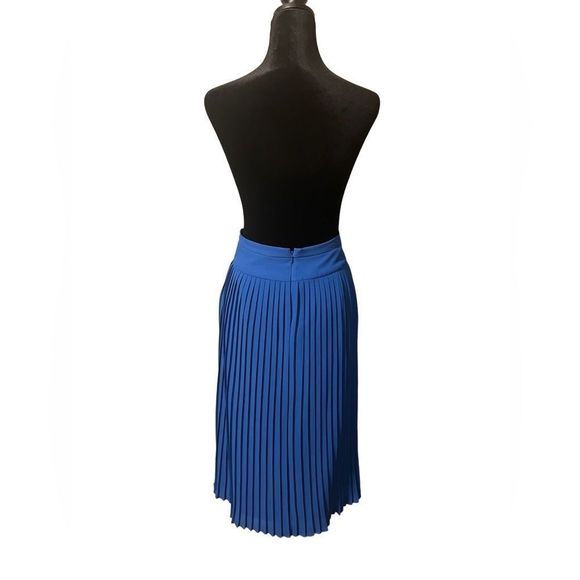 J. Crew Blue Pleated A-Line Midi-Skirt size 0. NWOT. - Picture 2 of 5